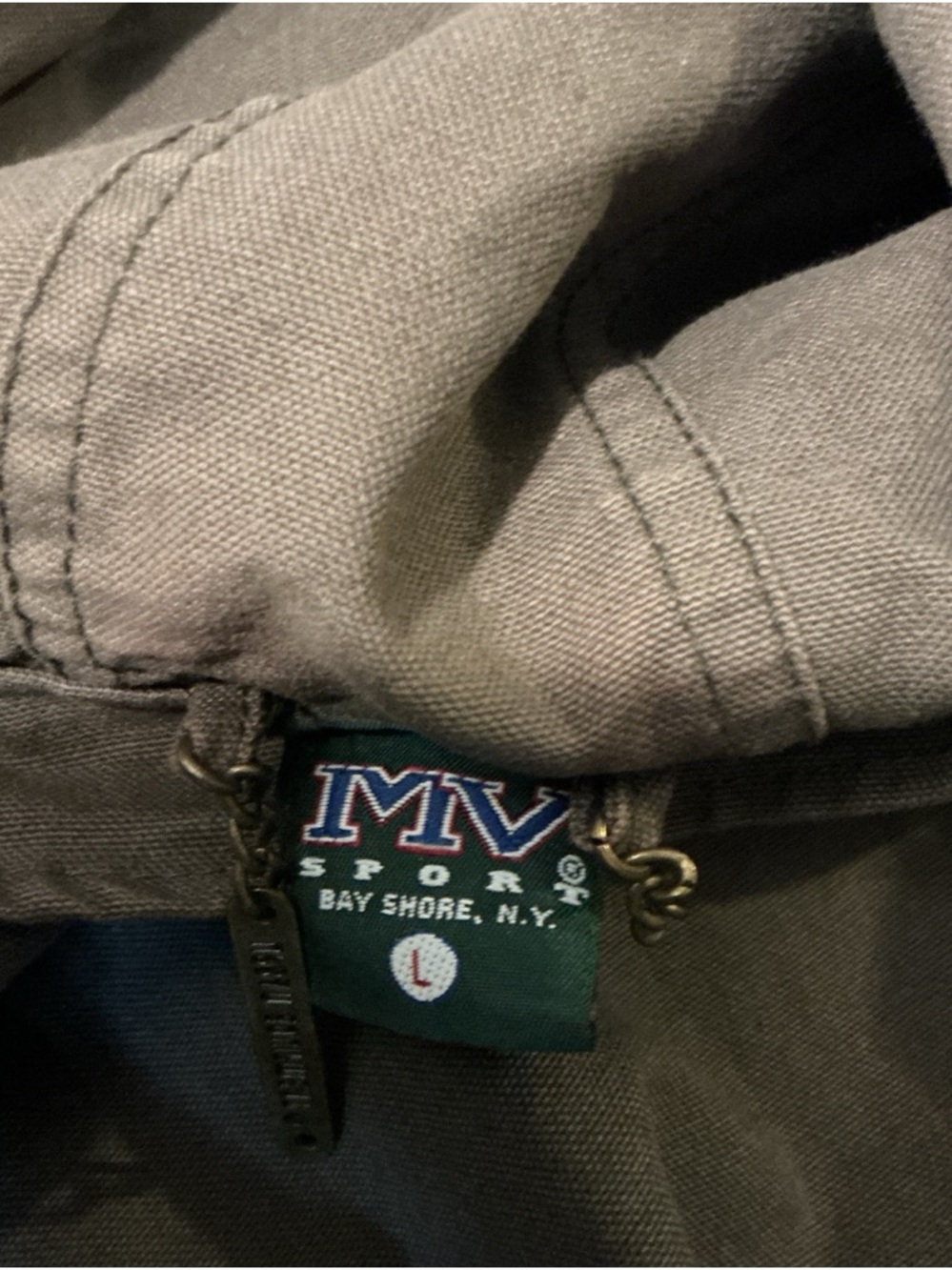 MV Sport Gray Hooded Jacket with Embroidered Logo - Picture 3 of 3